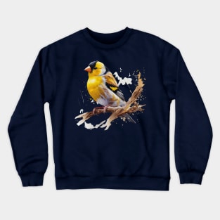 Goldfinch Bird On A Tree Crewneck Sweatshirt